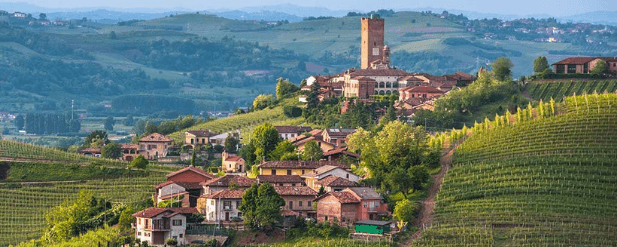 A town on a hill the Barbaresco area