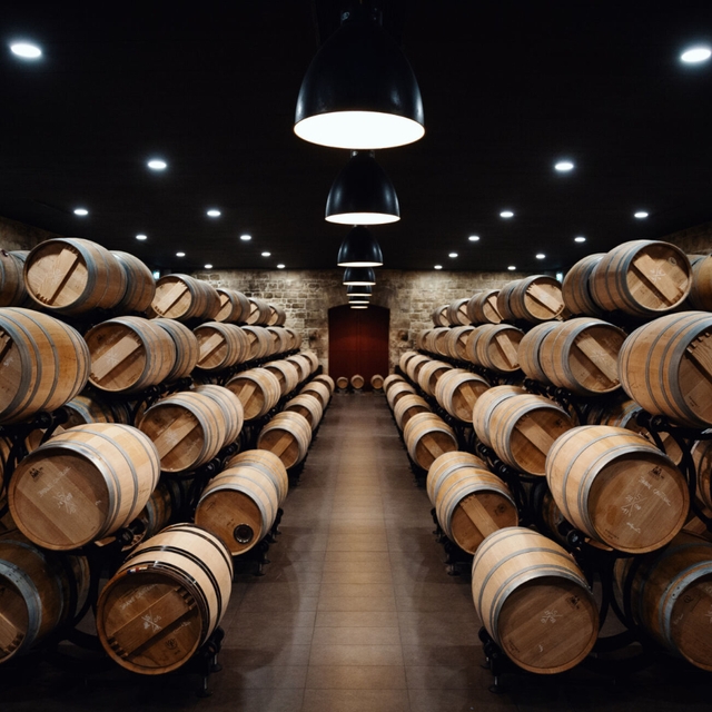 Room of wine barrels