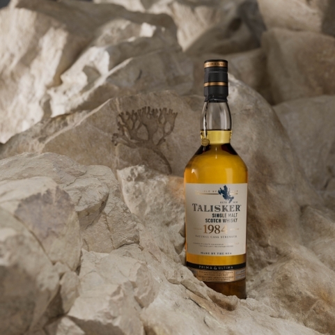 Bottle on rocks