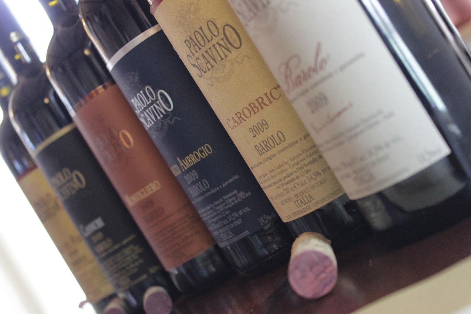 close up of a row of bottles