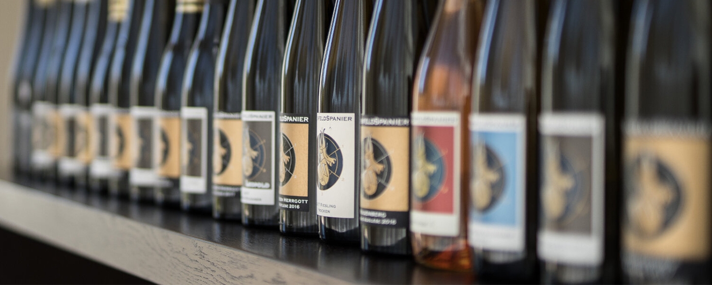 A row of German wines