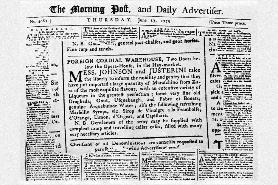 Newspaper article about Johnson & Justerini