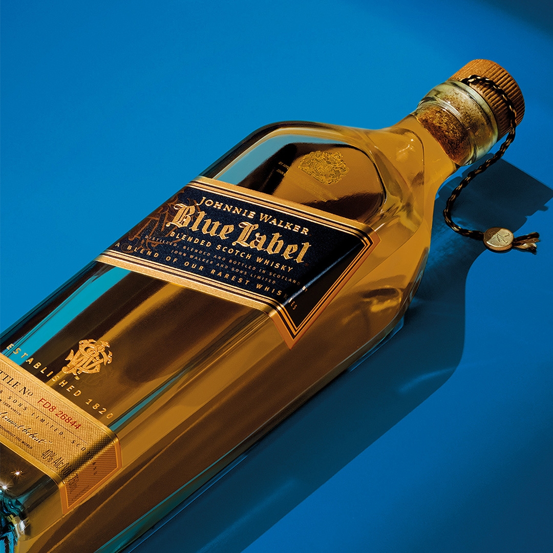 A bottle of Johnnie Walker Blue Label