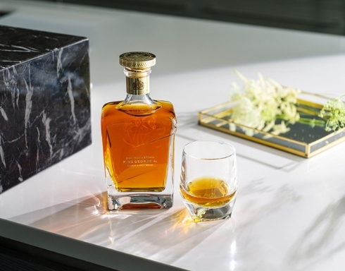 Whisky Bottle On Table