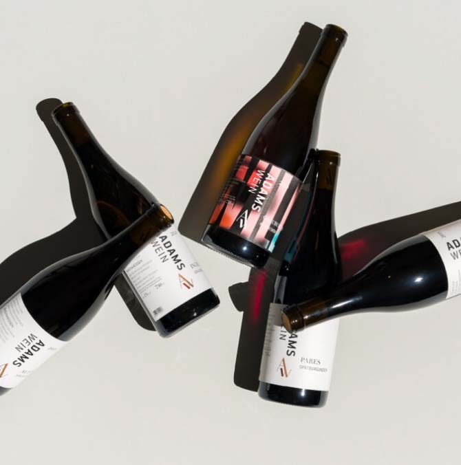 wine bottles placed artistically 