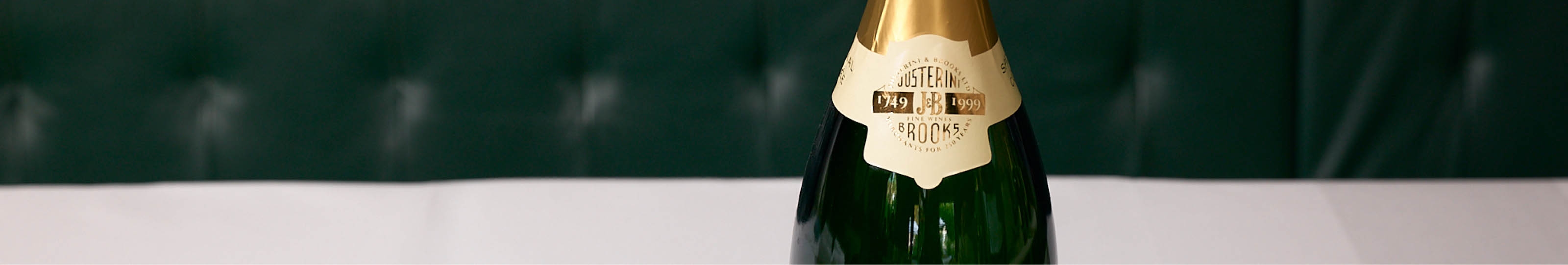label at the neck of a champagne bottle